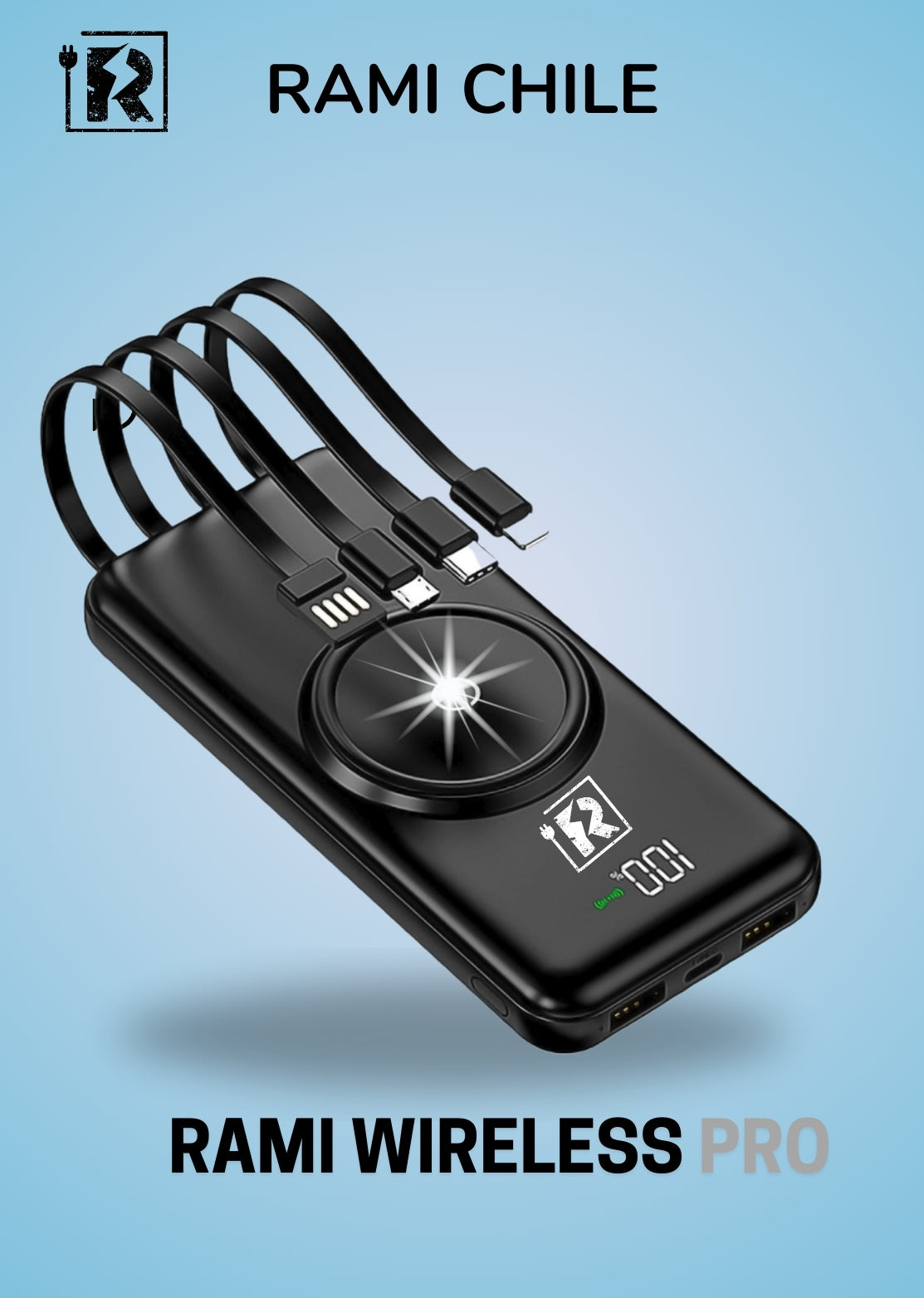 Batería Portátil Carga Inalámbrica Rami Chile 20.000mAh Carga PD Wireless PRO