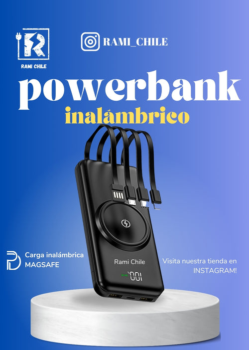 Batería Portátil Carga Inalámbrica Rami Chile 20.000mAh Carga PD Wireless PRO