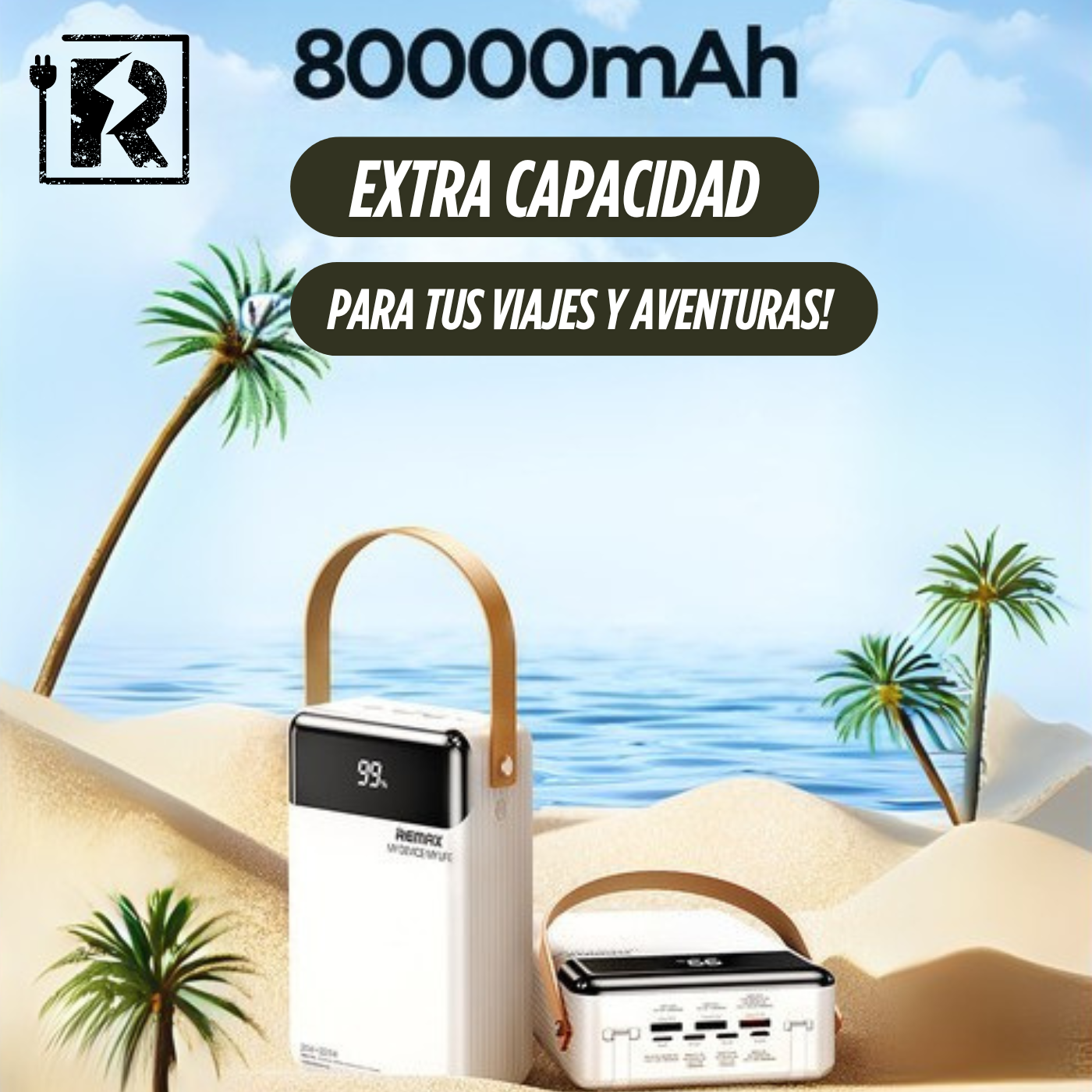 Cargador Pórtatil Remax Lesu ll Series 80.000mAh 22.5W+20W Carga Rápida para IPhone y Android