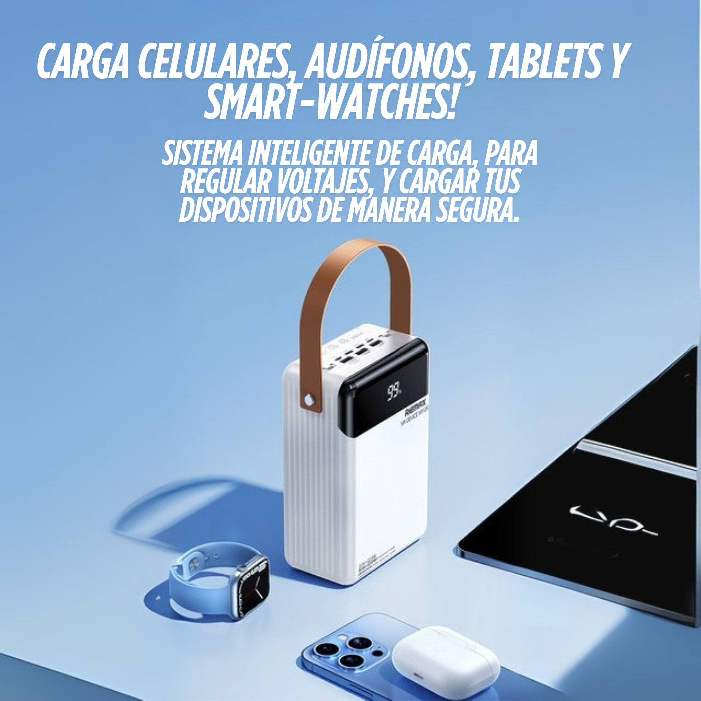 Cargador Pórtatil Remax Lesu ll Series 80.000mAh 22.5W+20W Carga Rápida para IPhone y Android