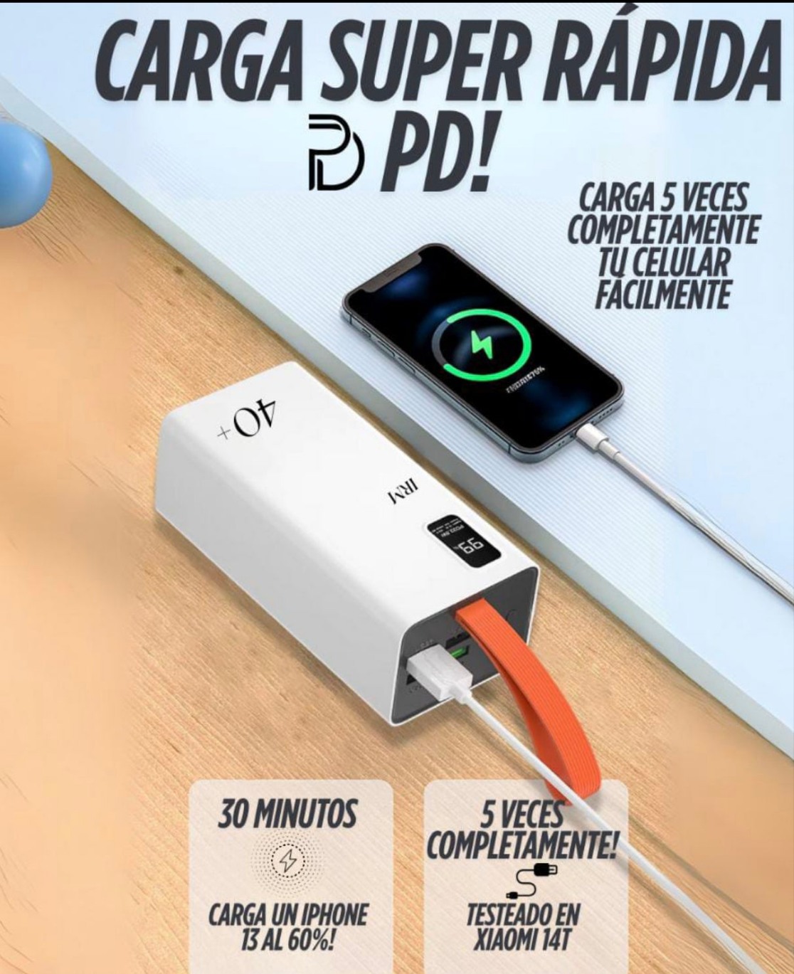 IRM PRO 12 Cargador Portátil Powerbank Batería Externa