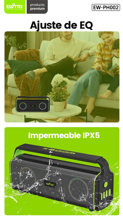 Parlante Bluetooth EWTTO TERMINATOR 80W RMS PH002