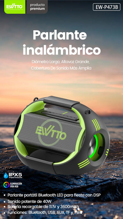 Parlante Bluetooth EWTTO Alien P473B