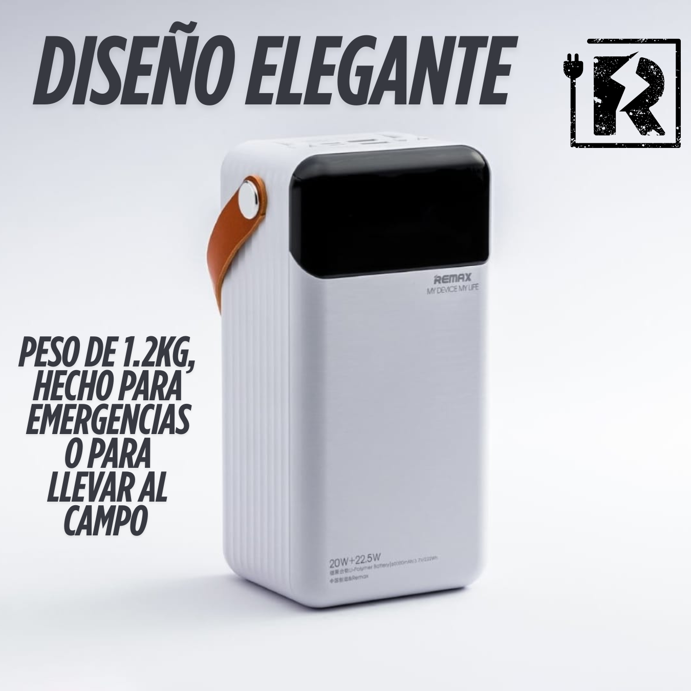 Mega Cargador Portátil Remax 60.000mAh Alta Capacidad / Lesu ll Series / 22.5+20W Carga Súper Rápida / Power Delivery y Quick Charge/ 1.2KG
