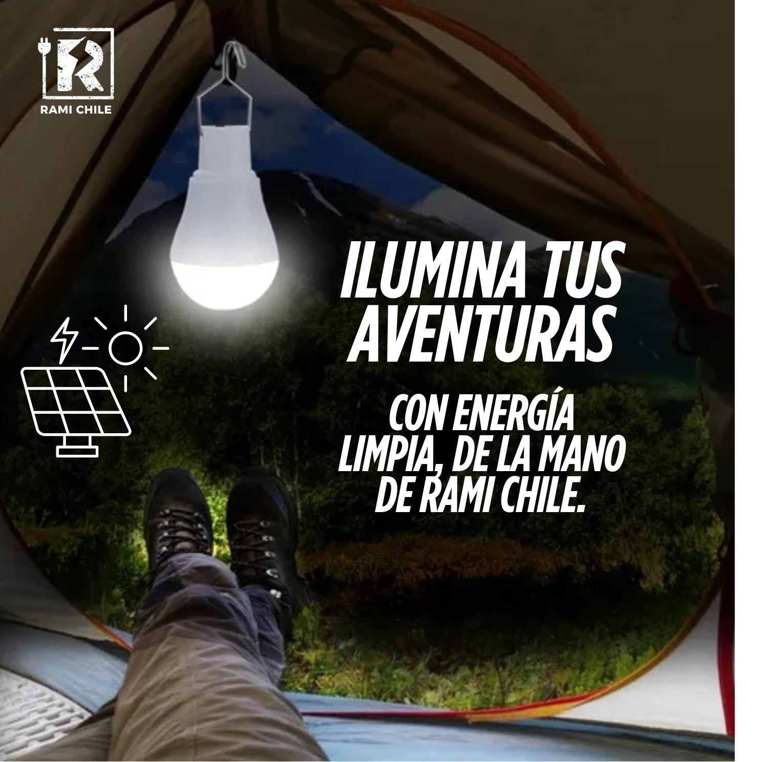 Kit Solar / 2 Ampolletas LED / Carga Celulares / 1200mAh Batería Incluida / 3.7W de potencia / 8 Horas Luz Continúa