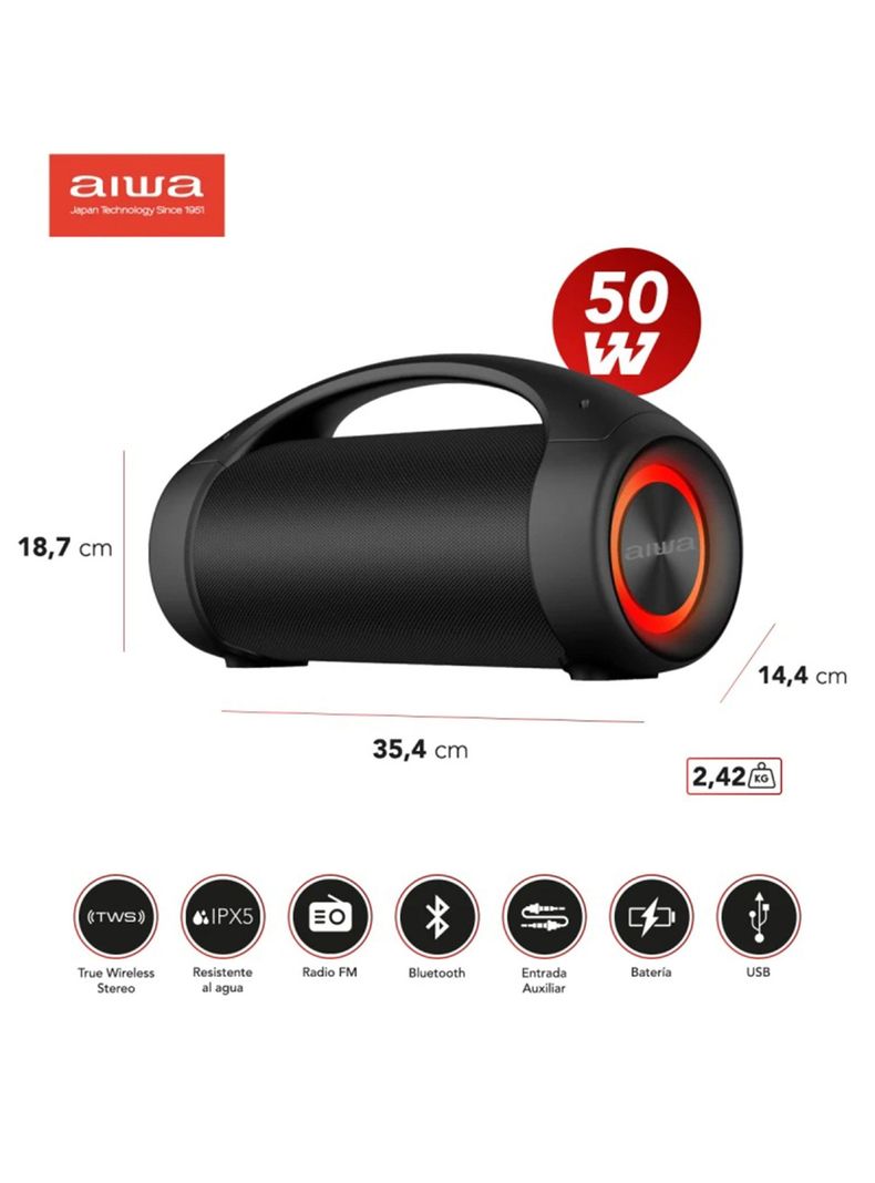 Parlante Bluetooth AIWA 50W RMS