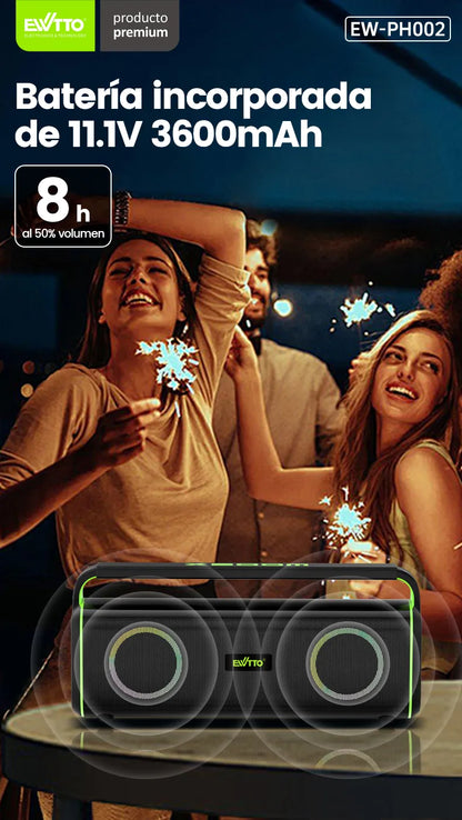 Parlante Bluetooth EWTTO TERMINATOR 80W RMS PH002