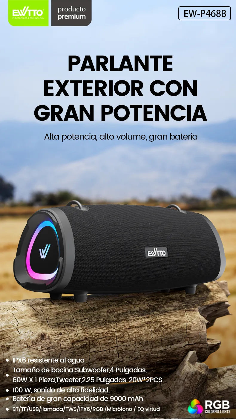 Parlante EWTTO Raptor 100W RMS