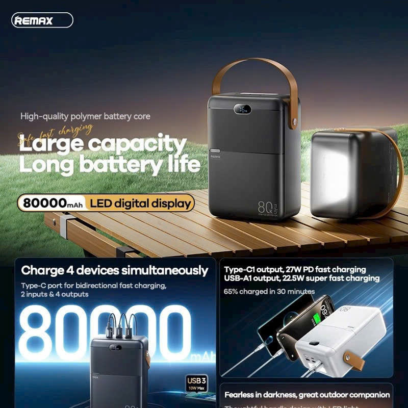 Remax Titán 80.000mAh capacidad! Batería Portátil Powerbank Batería Externa 🔋