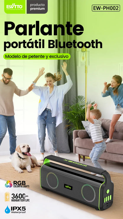 Parlante Bluetooth EWTTO TERMINATOR 80W RMS PH002