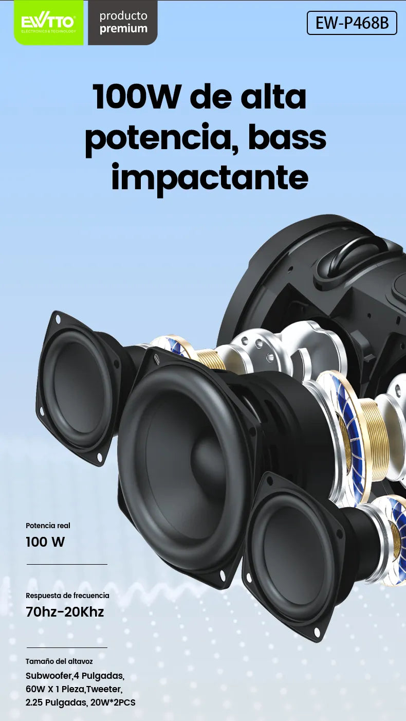 Parlante EWTTO Raptor 100W RMS