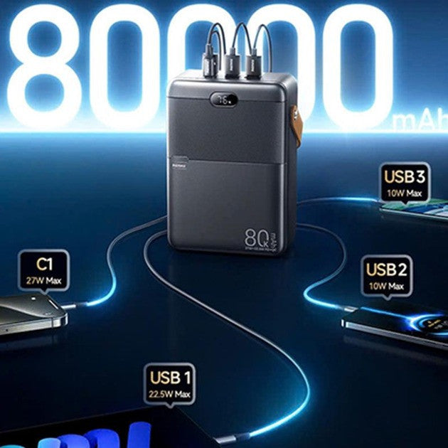 Remax Titán 80.000mAh capacidad! Batería Portátil Powerbank Batería Externa 🔋