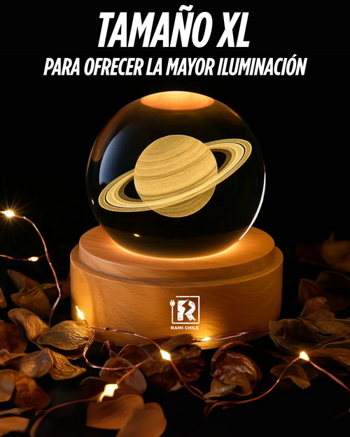 3D Lampara De Noche Led Galaxia Bola Cristal -  Sistema Solar Estructura Pantalla